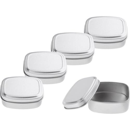 5PCS 80g Rectangular Empty Tins Box Containers For Herbs Pills Craft Candies Anti-Rust Durable & Reusable