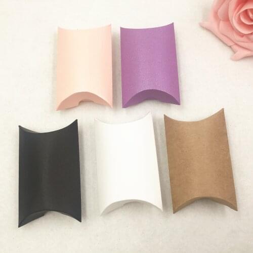50pcs/lot 80x55x20mm Wedding Candy Packaging Pillow Shape Box Small Cute Child Favor Cherry Chocolate Storage Box