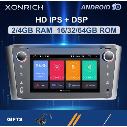 4GB 64GB 2 din Android 10 Auto Radio Car Multimedia Player For Toyota Avensis T25 2002 2003 2004 2005 2008 GPS Navigation Stereo