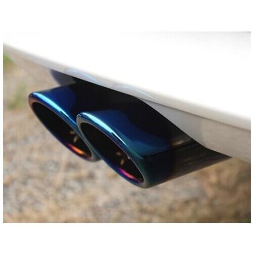 Higher star stainless steel 2pcs car muffler,Exhaust pipe decoration cap with logo(bluing) For Skoda Yeti 1.4T 2014