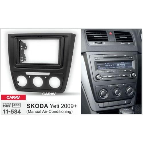 CARAV 11-584 Top Quality Radio Fascia for SKODA Yeti 2009+ (Manual Air-Conditioning) Stereo Fascia Dash CD Trim Installation Kit