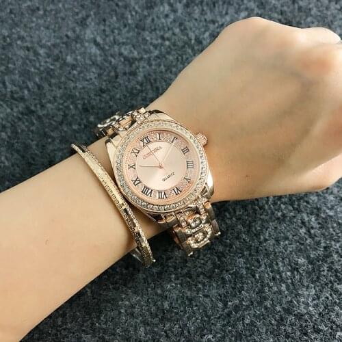 CONTENA Bracelet Womens Watches Rose Gold Women Wrist Watch Women Watches Rhinestone Ladies Watch Female Clock Reloj Mujer