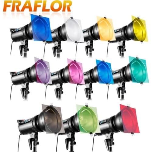 8 And 11 Color Gel Plates 30 x 30cm/12 Inch Assorted Color Transparent Correction Light Gel Filter Film Sheet for Photo Studio