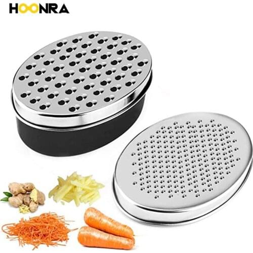 HOONRA Cheese Grater Lemon Zester With Food Storage Container Vegetable Chopper Grater For Ginger & Vegetables Box Grater