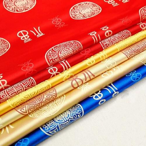 Imitated silk Polyester Satin Brocade Upholstery Fabric for Sofa Pillow Bedding Pajamas Per Half Meter