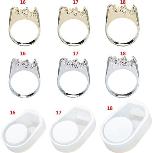 JAVRICK 3 Pcs/set UV Crystal Epoxy DIY Ring Silicone Mold Broken Mountain Modeling Creative Handmade Material