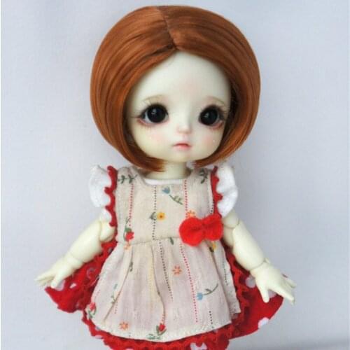 JD591 5-6inch 13-15CM Short Bobo Layer cut synthetic mohair BJD wigs 1/8 OB11 Lati yellow Doll accessories