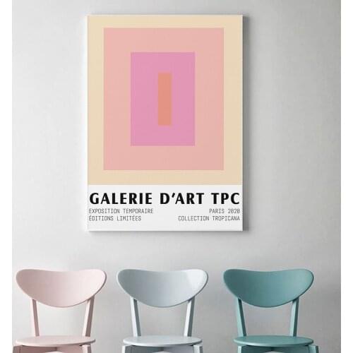 Color Block Canvas Painting Nordic Museum poster abstract artwork Mid Century modern art print poster for Living Room Bedroom