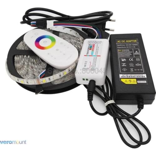 5m 12V 5050 RGBW RGBWW LED Strip IP20 IP65 IP67 Waterproof Stripe Set + 2.4G RGBW Remote Controller + DC12V 5A Power Adapter Set