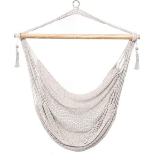 Nordic Style Bold Cotton Rope Mesh Swing Seat Hammock Chair Outdoor Garden Hanging Chair Travel Camping Hammock Silla Colgante