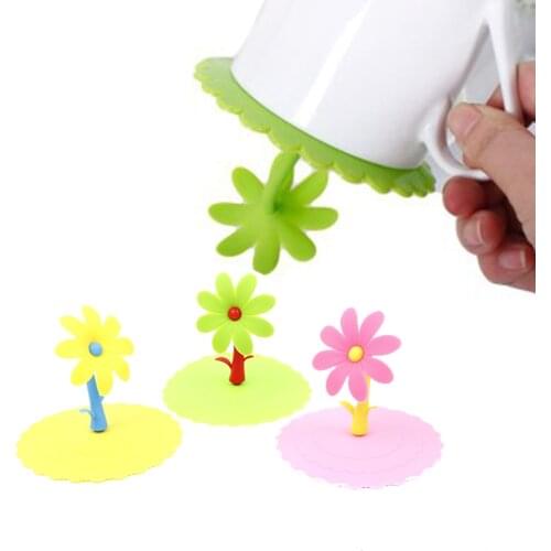 Water Drinking Cup Lid Silicone Anti-dust Bowl Cover Cup Creative Silicone Tree Leakproof Coffee Mug Suction Lid Cap Sealed Cup