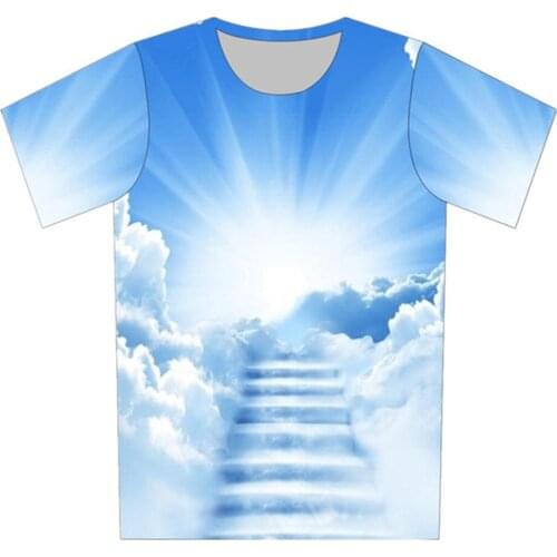 Joyonly 2018 Summer Children Space Galaxy 3D T-shirt STAIRWAY TO HEAVEN Funny T shirt Boys Girls Cool Tops Tees 4-20 Years Old