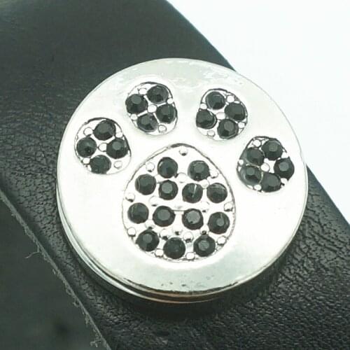 Fashion beauty Rhinestone Footprint 18MM metal snap buttons fit DIY 18mm snap jewelry wholesale KZ3299