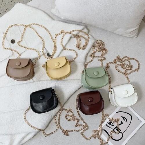 Fashion Kids Children PU Leather Shoulder Bag Lovely Baby Girls Mini Chain Coin Purse Cute Princess Crossbody Bags Small Wallet