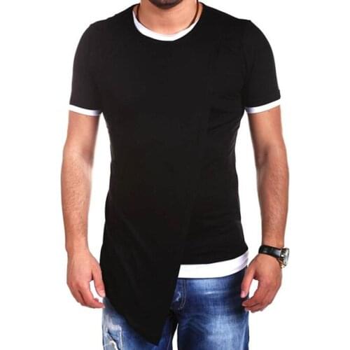 Men nightclub singer punk t shirt slim fit stage costume mens hip hop irregular design tee shirts gothic style tops clothes