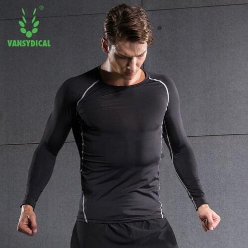 Mens Compression T-shirts Long Sleeve Base Layer Tights Fitness Cycling Running Breathbale Sportswear Men Tops