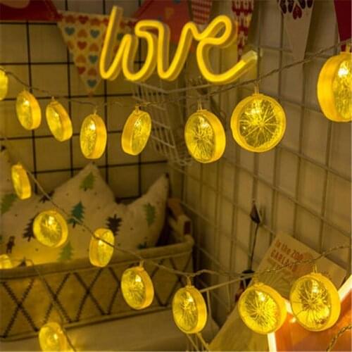 3 6 10m LED Lemon String Light Berroom Decor Light for Christmas Wedding Xmas Decoration Holiday Lighting Garland Battery Power