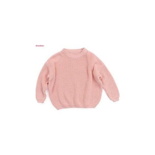 2020 New Hot Baby Solid Color Casual Basic Sweater Crewneck Thick Kids Slouchy Soft Wool Clothing for Boys Girls ropa de bebe