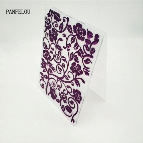 PANFELOU Easter Flower vines card Embossing folders Plastic For Scrapbooking DIY Template Fondant Cake Photo Album Card Making