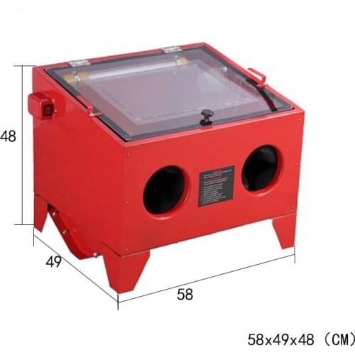 Sand blasting machine desktop workpiece surface treatment derusting oil removing and impurity removing equipment red 90L