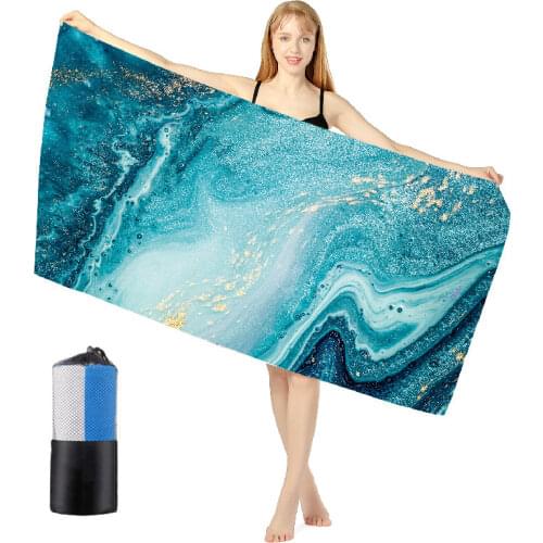 Rectangle Summer Absorbent Beach Towel Quick Dry Sand Free Swimming Bath Towel Outdoor Travel Sunshade Yoga Pad Chair Towel