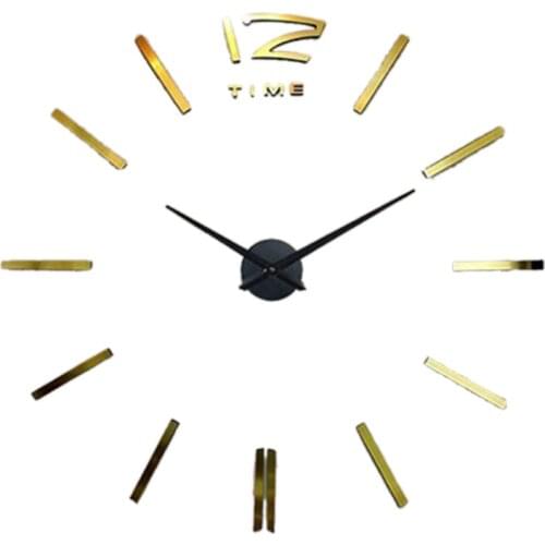 Clearance Sale 3D home decor quartz DIY wall clock clocks horloge watch living room metal Acrylic mirror Decoration