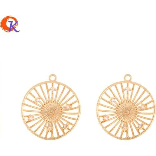 Cordial Design 20Pcs 20*22MM Jewelry Accessories/CZ Charms/Genuine Gold Plating/Hand Made/Round Shape/DIY Earrings Findings