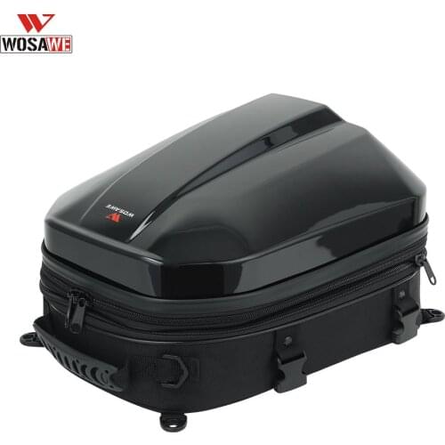 WOSAWE Motorcycle Helmet Bag with Rain Cover Tail Bag High Capacity Rider Backpack Multi-functional Durable Rear Seat Bag