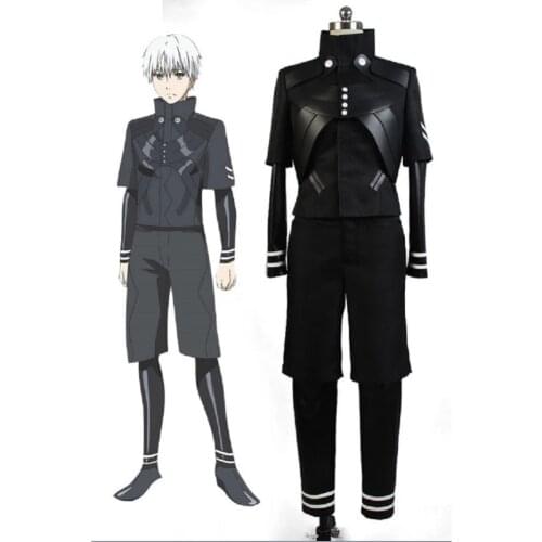 In Stock) Tokyo Ghoul Ken Kaneki Cosplay Costume Adult Men Boys Black Jumpsuit Battle Uniform Halloween Carnival Costumes