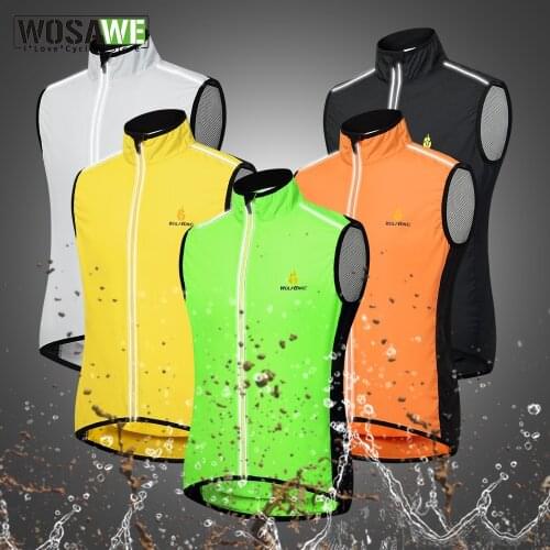 WOSAWE Cycling Vest Men Waistcoat Reflective Clothing Windcoat Breathable Bike Jacket Bicycle Cycle Sleeveless Jerseys 5 COLORS