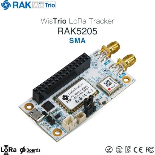 WisTrio LoRa Tracker Module RAK5205 LoRa Wireless Network Integrated Module SX1276 LoRaWAN Modem Sensor Board with GPS Antenna