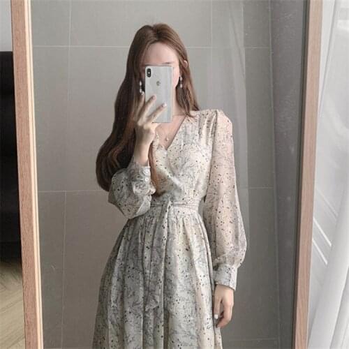 Womens clothes spring and autumn fashion Korean style long-sleeved dress