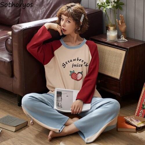 Pajama Sets Women Cute Cartoon Printed Japanese Style Girls Homewear Comfortable Plus Size Womens Clothing Fashion Kawaii Chic