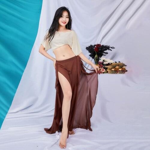 2021 New 5566 Female Belly Dance Dress Set Women Twist Design Tops High Grade Skirt Latin Dance Skirt for Performance