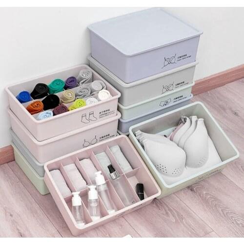 1/10/15 Grid Drawer Closet Organizers Boxes For Underwear Bra Home Storage Plastic Scarfs Socks Bra Organizer Storage Box