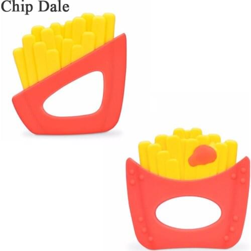 High Quality 1pcs Potato Chips Baby Teether French Fries Silicone Teether Toys For Necklace Pendant Nursing Toy Teeth Care