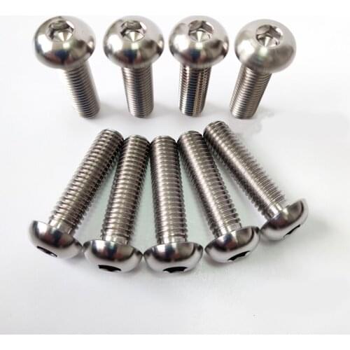 2pcs M8 titanium alloy screw bolt Allen screws half round head screws umbrella HD bolts machine thread nail Ti nails