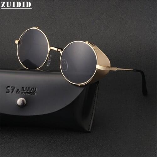 2021 New Style Round Steampunk Sunglasses Fashion Vintage Men Women Glasses Punk Oculos De Sol Masculino Lunette De Soleil Femme