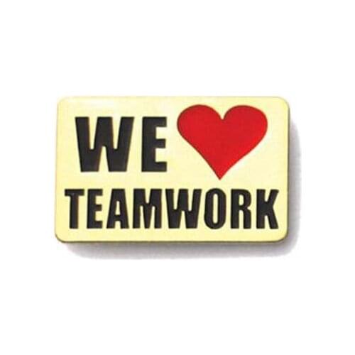 25.4mm, Wholesale teamwork pins,metal pin,1pcs/opp bag, iron,brass plate,painted and epoxy,customized, MOQ300pcs, fee shipping