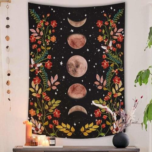 3 Styles Psychedelic Tapestry Flower Wall Decor Hanging Room Starry Sky Carpet Moon Tapestries Art Home Decoration Accessories
