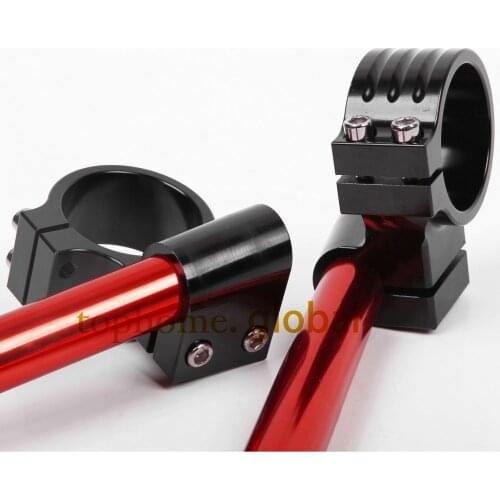 51mm Riser Motorcycle Universal Racing CNC higher Raised Clip on Ons clipon Fork Handle Bars handlebars One pair Black&Red