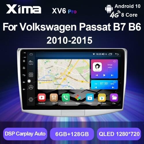 XIMA XV6 Pro Android 10 2 din DVD Carplayer Car Radio Multimedia Video Player Navi GPS For VW Passat B6 B7 CC 2010 - 2016 8 Core
