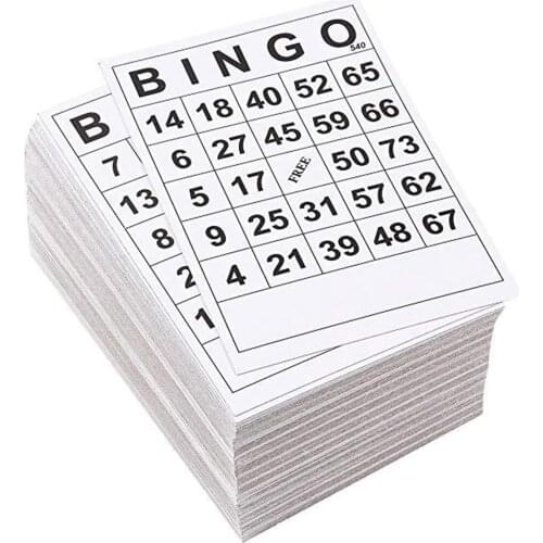 Bingo Cards - 40-Pack Disposable Bingo Game Cards, Paper Game Cards for Family Nights, Charity Events, Parties