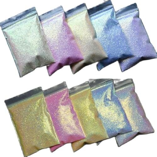 50g/10 Colors Sunlight Sensitive Color Changing Nail Glitter Sequins Colorful Nail Art Glitter Photochromic Nail Art Glitter
