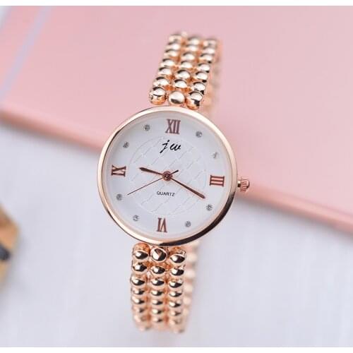 Jw Fashion Brand Women Luxury Pearl Bracelet Gold Quartz Clock Diamond Timepiece Ladies Gift Student Wrist Watches Relojes Mujer