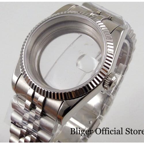 Fit MIYOTA Automatic Movement New Top Stainless Steel Watch Case + Watch band