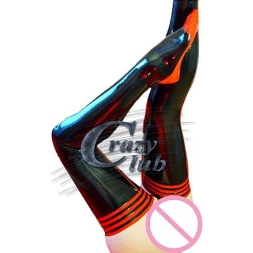 Crazy club_New arrival Low latex bands stockingslatex costumes women realistic latex leggings latex Free Shipping Fast Delivery