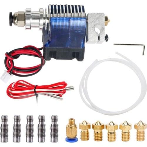 E3D V6 extruder hotend 0.4 1.75mm remote J-head kit+5* V6 throat+0.2 0.3 0.4 0.5mm brass nozzles+1M PTFE tube 3d printer parts