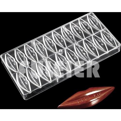Valentines Day Lips Polycarbonate Chocolate Mold For Baking Pastry Confectionery Tool Bakeware BonBon Candy Mould