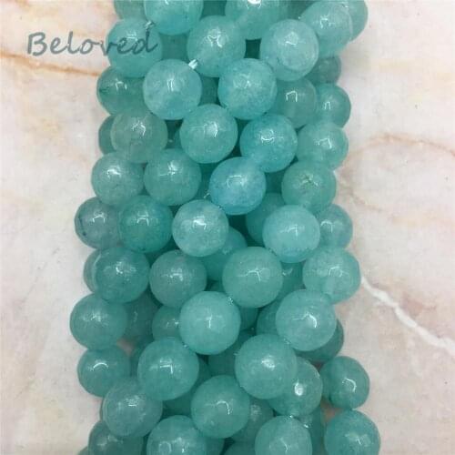 Faceted Round Sky Blue Malaysian Jades Loose Beads,Natural Gems Stone Spacer Ball Beads For Jewelry Making 8mm 10mm, BG18294